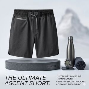 Vuori Charcoal Performance Ascent Shorts